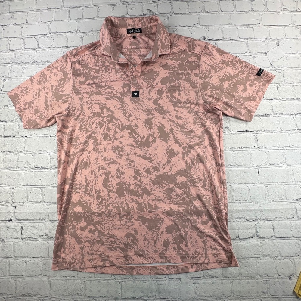 Bad Birdie Golf Polo Mens Size M Pink Excellent Short Sleeve Athleisure Gorpcore - Picture 2 of 10
